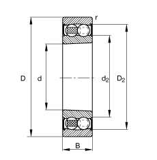 {(dio)S 2213-K-2RS-TVH-C3, (j) DIN 630 (bio)(zhn)Ҫߴ, FF 1:12ɂ(c)ܷ